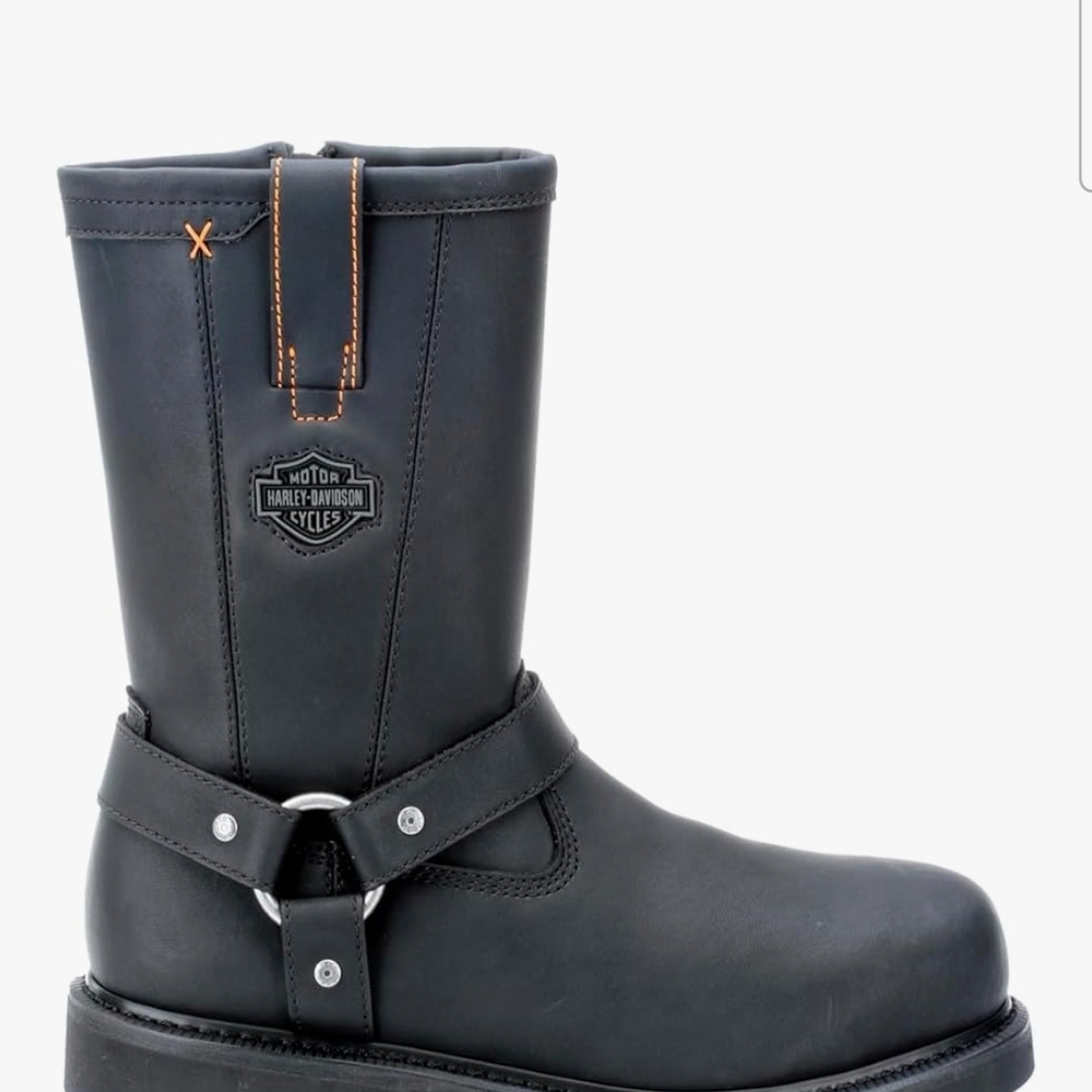 Harley-Davidson Black Leather Harness Engineer Boot